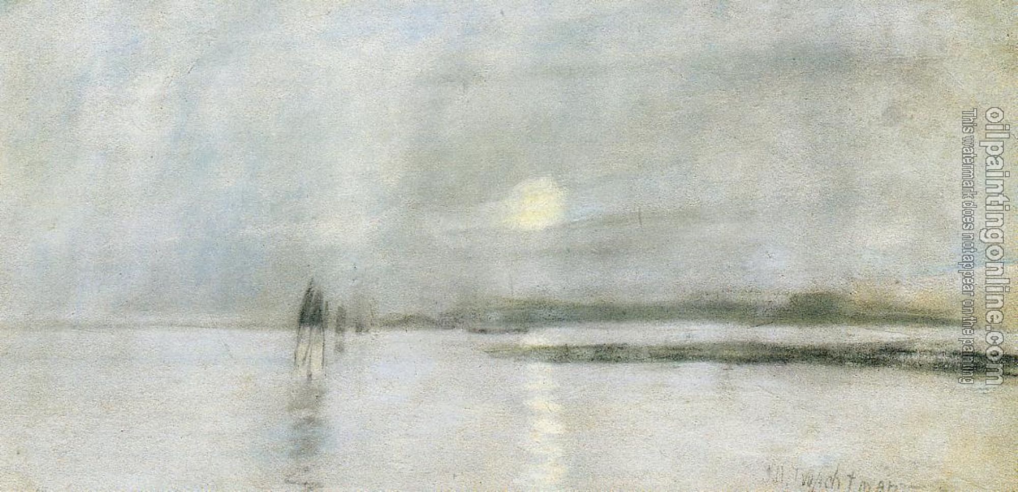 John Henry Twachtman - Moonlight Flanders